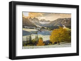 Funes Valley, Trentino Alto Adige, Italy. Dolomites Alps in Autumn-Francesco Riccardo Iacomino-Framed Premium Photographic Print