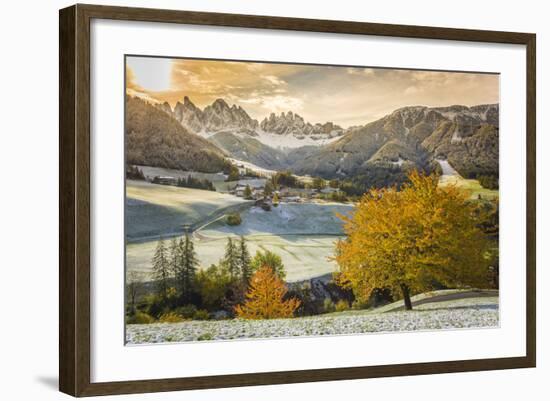 Funes Valley, Trentino Alto Adige, Italy. Dolomites Alps in Autumn-Francesco Riccardo Iacomino-Framed Photographic Print