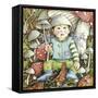 Funguy Has the Rain Stopped Yet-Linda Ravenscroft-Framed Stretched Canvas