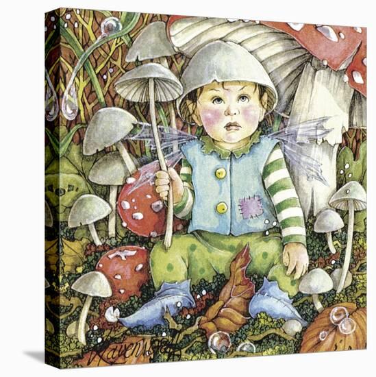 Funguy Has the Rain Stopped Yet-Linda Ravenscroft-Stretched Canvas