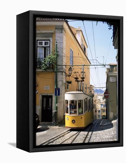 Funicular at Elevador Da Bica, Lisbon, Portugal-Yadid Levy-Framed Stretched Canvas