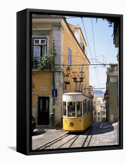 Funicular at Elevador Da Bica, Lisbon, Portugal-Yadid Levy-Framed Stretched Canvas