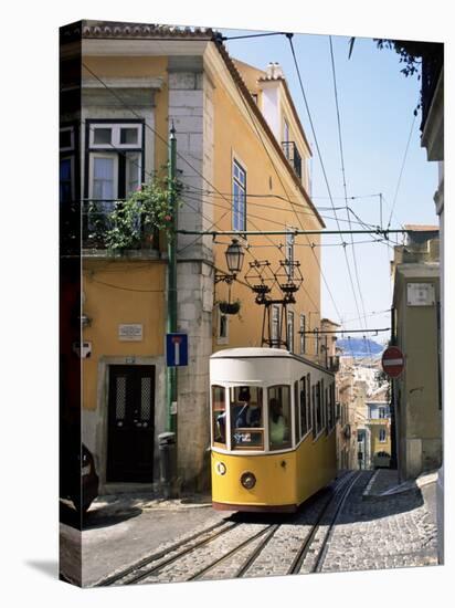 Funicular at Elevador Da Bica, Lisbon, Portugal-Yadid Levy-Stretched Canvas