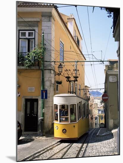 Funicular at Elevador Da Bica, Lisbon, Portugal-Yadid Levy-Mounted Photographic Print