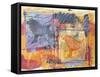 Funky Birds-Margaret Coxall-Framed Stretched Canvas