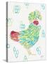 Funky Chicken 1-Beverly Dyer-Stretched Canvas