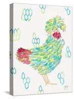 Funky Chicken 1-Beverly Dyer-Stretched Canvas