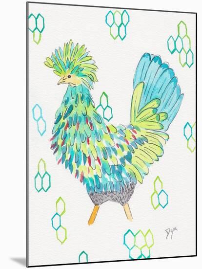 Funky Chicken 2-Beverly Dyer-Mounted Art Print