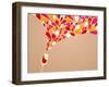 Funky Colorful Retro Wine Background-Marish-Framed Art Print