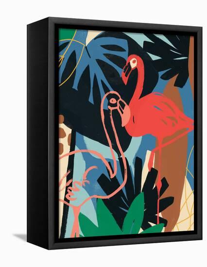 Funky Flamingo II-June Erica Vess-Framed Stretched Canvas