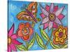 Funky Flowers and Butterfly-Wyanne-Stretched Canvas