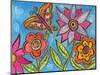 Funky Flowers and Butterfly-Wyanne-Mounted Giclee Print