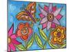 Funky Flowers and Butterfly-Wyanne-Mounted Giclee Print
