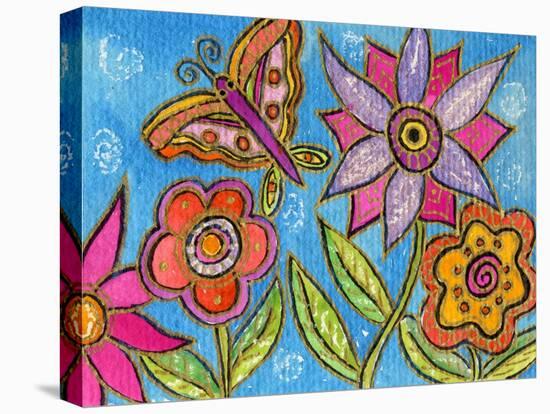 Funky Flowers and Butterfly-Wyanne-Stretched Canvas