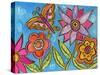 Funky Flowers and Butterfly-Wyanne-Stretched Canvas