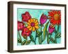 Funky Flowers-Wyanne-Framed Giclee Print