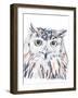 Funky Owl Portrait III-June Erica Vess-Framed Art Print