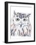 Funky Owl Portrait III-June Erica Vess-Framed Art Print