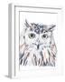 Funky Owl Portrait III-June Erica Vess-Framed Art Print