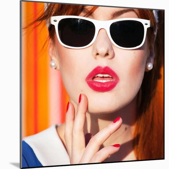 Funky Summer Portrait-NinaMalyna-Mounted Photographic Print