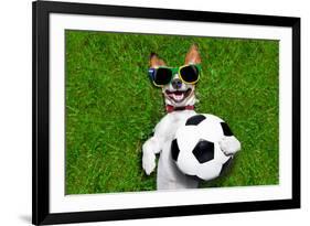 Funny Brazil Soccer Dog-Javier Brosch-Framed Photographic Print