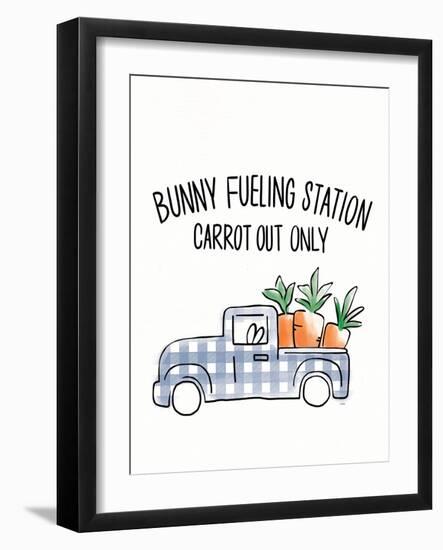 Funny Bunny I Blue-Leah York-Framed Art Print