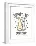 Funny Bunny III Gingham-Leah York-Framed Art Print