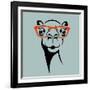 Funny Camel Wearing Glasses. Vector Illustration for T Shirt, Poster, Print Design.-TeddyandMia-Framed Art Print