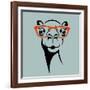 Funny Camel Wearing Glasses. Vector Illustration for T Shirt, Poster, Print Design.-TeddyandMia-Framed Art Print