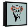 Funny Camel Wearing Glasses. Vector Illustration for T Shirt, Poster, Print Design.-TeddyandMia-Framed Stretched Canvas