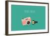 Funny Camera and Camera Roll. Vector Illustration.-Serbinka-Framed Art Print