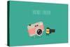 Funny Camera and Camera Roll. Vector Illustration.-Serbinka-Stretched Canvas