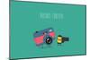 Funny Camera and Camera Roll. Vector Illustration.-Serbinka-Mounted Premium Giclee Print