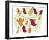 Funny Cartoon Birds-smilewithjul-Framed Art Print