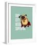 Funny Cartoon Character Pug Design for Tee. Pug Flying in the Sky. Pug Puppy Superhero. Design for-Just_Draw-Framed Art Print