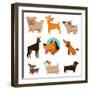 Funny Cartoon Dogs-venimo-Framed Art Print