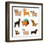 Funny Cartoon Dogs-venimo-Framed Art Print