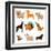 Funny Cartoon Dogs-venimo-Framed Art Print