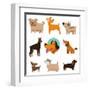 Funny Cartoon Dogs-venimo-Framed Art Print