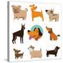Funny Cartoon Dogs-venimo-Stretched Canvas