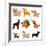 Funny Cartoon Dogs-venimo-Framed Art Print