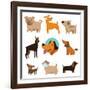 Funny Cartoon Dogs-venimo-Framed Art Print