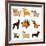 Funny Cartoon Dogs-venimo-Framed Art Print