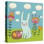 Funny Cartoon Easter Rabbit-smilewithjul-Stretched Canvas