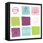 Funny Cartoon Icons-smilewithjul-Framed Stretched Canvas