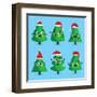 Funny Christmas Tree and Vector Christmas Tree on White Background. Cartoon Christmas Tree Icon And-studioworkstock-Framed Art Print