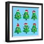 Funny Christmas Tree and Vector Christmas Tree on White Background. Cartoon Christmas Tree Icon And-studioworkstock-Framed Art Print