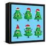 Funny Christmas Tree and Vector Christmas Tree on White Background. Cartoon Christmas Tree Icon And-studioworkstock-Framed Stretched Canvas