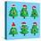 Funny Christmas Tree and Vector Christmas Tree on White Background. Cartoon Christmas Tree Icon And-studioworkstock-Stretched Canvas