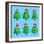 Funny Christmas Tree and Vector Christmas Tree on White Background. Cartoon Christmas Tree Icon And-studioworkstock-Framed Art Print